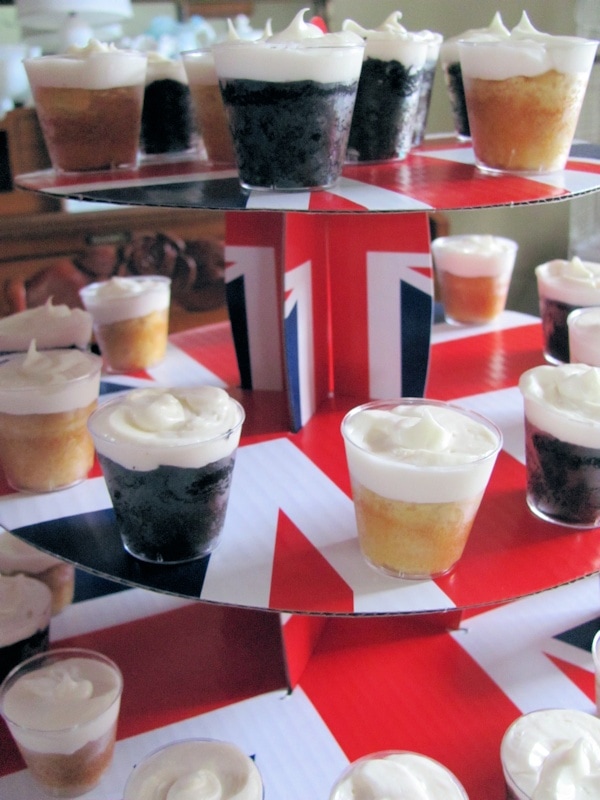 Mini beer cupcakes in shot glasses