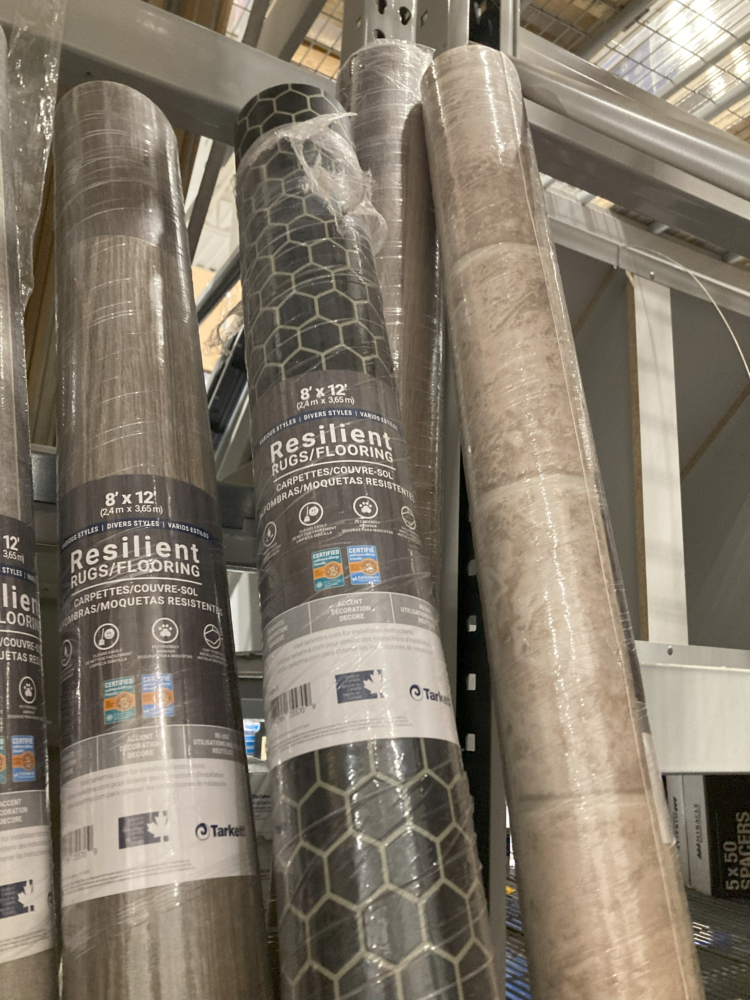 Home improvement stores sell vinyl flooring remnants at an affordable price